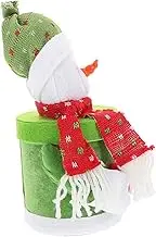ULTECHNOVO Festive Snowman Candy Jar with Freshness Preserving Lid Velour Storage Jar for Decorative Candy Holder for Christmas Capacity for Treats and Holiday Trinkets