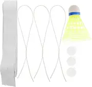 Toddmomy Badminton Trainer Kit Portable Rebound Trainer with Glowing Shuttlecock Highly Elastic Ropes Easy Setup for Comprehensive Skill Development