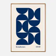 Galrie Bauhaus 1919 - Elegant Minimalist Geometric Art Print for Modern Interiors, Wood Frame, A0 84 x 119cm (33 x 47inch)