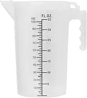 Measuring Cup with Scale Liquid Container Measuring Jug with Handle Clear Baking Accessories Water Pitcher Jug for Tea Shop Black Graduations with Handle Lid and Spout for Lab Kitchen Home (1L)