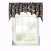 Ellis Curtain Regency Swag Shaped 3" Rod Pocket Valances 100" x 30" Navy