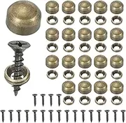uxcell Brass Decorative Screws with Caps, Mirror Screw Self Tapping Screws Decorative Cover - Fitting for(Furniture Fixing- Wall Hangings - Wood Handcrafted) 9mm & 20 Pack & Bronze