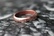 Copper Ring Stackable Hammered Rings band Size 4.5 Promise Ring Unisex 3mm thick