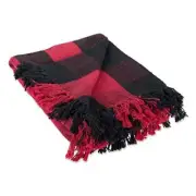 Buffalo Check Collection Rustic Farmhouse Throw Blanket 50x60" Tango Red/Black
