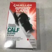 2 Mueller Graduated Compression Performance Calf Sleeves, Black Large 2 count