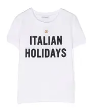 slogan-print cotton T-shirt 8Y,14Y White