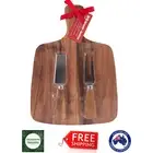 Cheese Bread and Butter Rectangle Paddle Food Board w/ 2 Cheese Knives Brand New