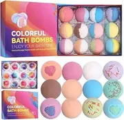 Aoeek Bath Bombs, Bath Bomb Set for Women, Organic Bath Bombs for Kids, Handmade Bath&Spa Fizzies with Essential Oil, Birthday Christmas Mothers Day Gifts