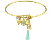 Geometric Charms Bangle Bracelet