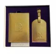 NIB Elton John Gold Passport Booklet Luggage Tag Travel Gift Set