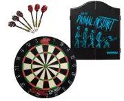 SHOT DARTS Bandit Duro Dart Board + Winmau Primal Instinct Dartboard Cabinet