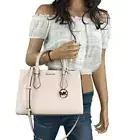 MICHAEL KORS SHEILA MD CENTER ZIP SHOULDER CROSSBODY BAG MK LIGHT POWDER BLUSH