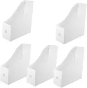 Veemoon 5pcs Plastic Magazine Storage Box File Organizer for Desktop Space Saving Home File Rack Neat Document Holder for Office and School Supplies
