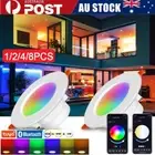 1/4/8Pcs 10W Smart RGB+W+WW Tuya Bluetooth LED Downlight APP Dimmable For Alexa