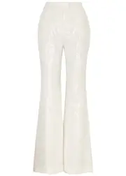 Galvan Lisbon Bridal Sequin-embellished Trousers - Off White - 42 (UK14 / L) 42 (UK14 / L)