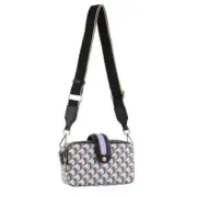 Milleni Ladies Fashion Geometric Crossbody Bag with Webbing Strap in Lilac