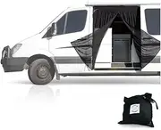 Living in a Bubble Van Bug Screen for Mercedes Sprinter, RAM Promaster & Other Vans, Universal Size Sliding Door Flyscreen Mosquito Net, Center Magnetic Closure - Van Life Essentials (Standard)