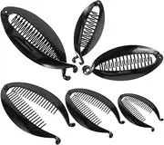 Healvian 6 Pcs Banana Hair Clips for Thick Hair Round Hair Ponytail Holder Resin Hair Comb Hair Accessories for Women Girls