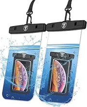 Takfox Waterproof Phone Pouch, 2 Pack IPX8 Waterproof Cellphone Dry Bag for iPhone Xs Max XR XS X 8 7 8 Plus, Galaxy S10+ S10 5G S10e S9 S8 Note 9 Note 8 up to 6.5"-Clear
