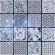Stencils Texture geometric abstract NEW Set of 16 4 by 4 inches #7789