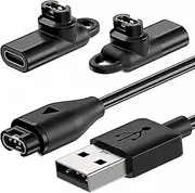 Charging Cable for Garmin Watch with 2X Charger Connectors to Type C Adapter, 3.3ft USB Cord for Garmin Fenix 7/7S/7X/6/6S/6X/Baro/5S/5S Plus/5/5 Plus/5X/5X Plus, Instinct 2/2S, Vivoactive 4/4S/3 etc