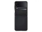 Samsung Flip 4 - Flap Leather Cover - Black EF-VF721LBEGWW
