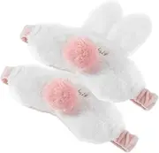 FOMIYES 2pcs Cute Plush Rabbit Ear Eye Mask for Comfortable Sleep Lightweight Travel Accessory Light Blocking Adorable Design for Women for Restful Sleep the Go