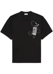 Off-white Scan Arrows Printed Cotton T-shirt - Black Grey L