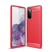 MCC Slim Samsung Galaxy S20 FE Fan Edition Carbon Fibre Soft Case Cover [Red]