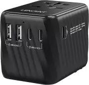 Universal Travel Adapter International AC Plug Power Adaptor with 5.6A 3 USB C 2