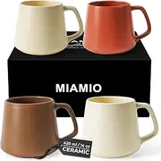 MIAMIO - Coffee Mugs Set of 4 / Large Ceramic Coffee Cups (420 ml) - Mug for Cappuccino, Tea, Espresso - Microwave and Dishwasher Safe - Luxe Collection (Beige Pastel)