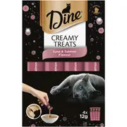 Dine Creamy Treats Cat Treats Tuna & Salmon Flavour Sachets 12g x 4 pack