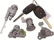 4Pcs Car Ignition Cylinder and Door Lock Set with Remote Key Shell 72145-SAA-G02 72185-SLN-A01 72145SAAG02 for Honda 2004-2008