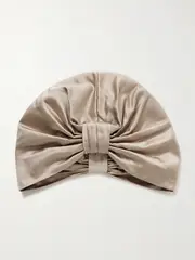 [Jennifer Behr] Jennifer Behr - Sasha Gathered Duchesse-satin Hair Wrap - Taupe - One size One size Brown