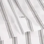 Modella Stripe Sheet Set - White, Single, 100% Cotton