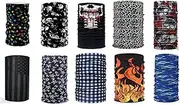 [VOICI] France Unisex face wrap Bandana Balaclava Headband Necker chief Hair Band Headwraps Beanie Caps MultiColor Viscose-Blend Free size Pack of 10 op-11, Multicolour, Free Size