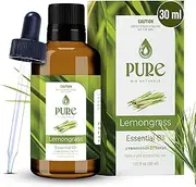 Pure Bio Lemongrass Essential Oil 30ml – Therapeutic Grade – Citrus Scent for Aromatherapy, Massage & Skincare – Ideal for Diffusers, DIY Use