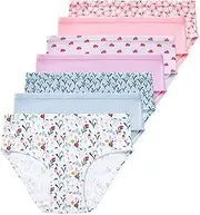 [Lucky & Me] Girls 100% Organic Cotton Underwear Briefs, Gracie 7 Pack