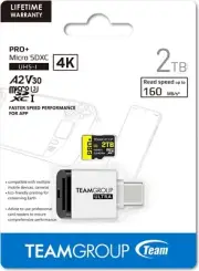 Team 2TB Pro+ microSDXC UHS-I/U3 Memory Card with card reader TPPMSDX2TIA2V3072