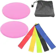 Exercise Core Sliders, Core Sliding Discs, Light and Portable Exercise Gliding Discs, for Carpet Hardwood Floor (Pink Sliding Basin + Five-Piece Set + Cloth Bag)
