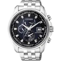 在飛比找momo購物網優惠-【CITIZEN】Eco-Drive 光動能電波三眼計時手錶