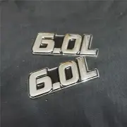 2PCS 6.0L Chrome Black Metal Badge Emblem Decal Sticker Turbo Auto Grand Limited (for: Porsche)