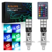Remote Control H1 5050 16 Colors RGB 12SMD LED Car Fog Bulbs Light For BMW Audi (for: Audi)