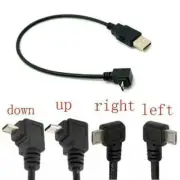 90 Degree Angle USB 2.0 A Male to Left Right Micro Cable N2L2 USB Z0W1