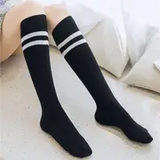 Striped Knee-High Socks X61 - One Bar - Light Gray - One Size