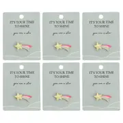 6x Urban Shooting Star Memento Pin Yellow 2cm Display Decorative Keepsake
