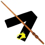 16" Prof. McGonagall Hand Turned Mahogany Wood Magic Wand Witch w/ Velvet Bag
