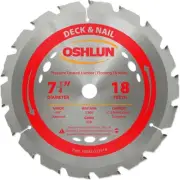 SBM-072518 7-1/4-Inch 18 Tooth ATB Deck and Nail Saw Blade with 5/8-Inch Arbo...