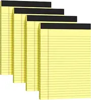 MSKKSM Note Pads 5x8, 4 Pack Small Legal Pads 5x8 Yellow Pad, College Ruled Legal Notepads, Lined Pads of Paper 5x8 Yellow Paper Writing Pads, 30 Sheets Per Notepad for School, Home, Office, Business