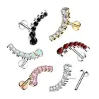 Piercing Labret Monroe Titanium And Zirconium Oxide - Line Curve